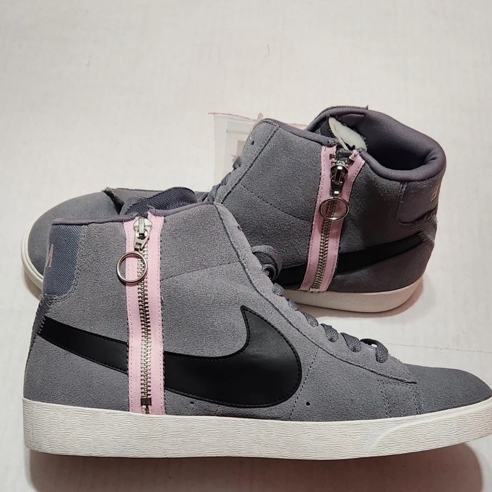 Nike Blazer Mid Suede Sneakers Gray Pink Zip Women’s Size 7 (UK 4.5 / EU 37.5)